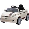 GLOBO Auto Elettrica per Bambini Fiat 500e 12V con Radiocomando Bianca
