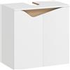 HOMCOM Mobile Sottolavabo con 2 Ante Ammortizzate per Lavabo Senza Piedistallo, 60x35x57.9 cm, Bianco | Aosom Italy
