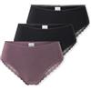 Schiesser Damen 3 Pack Panties Unterwäsche mit Spitze Baumwolle Mix-Modern Multipacks Slip a Culotte, Ordinati 3_182905, 42 Donna