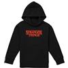 Stranger Things Red Drip Logo Youth Kids Boy/Girls Pull-Over Hoodie, Black, 7-8