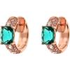 BRONZALLURE Orecchini Donna placcati Oro 18k - Orecchini a Cerchio Anallergici con Pavé di Cubic Zirconia Verde - Gioielli Made in Italy - Idea Regalo Compleanni, Anniversari, Festa Donna, Festa Mamma