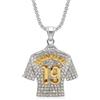 Pardofelis Collana con ciondolo a forma di calcio, n° 7/10/19, in jersey, oro e argento, per uomo e ragazzo, Taglia unica, acciaio al titanio, Strass