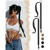 SanKristo 2 PCS 76 cm Estensioni intrecciate Coda di cavallo con elastico Cravatta, treccia lunga Accessori Parrucca Posticci Capelli lisci naturali Ponytail finta sintetiche Donne Quotidian, Nero