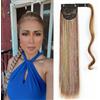 Shangxiu Estensione a ponytail dritta con pennello, clip da 22 pollici in estensione per capelli avvolgente e pony coda di espansione per donne e ragazze (12/613 Medium Brown Mixing Blond)