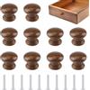 UFURMATE Pomelli per cassetti, 10 pezzi Pomelli per cassetti in plastica con venature in legno, tiratori a foro singolo, maniglia per armadio, pomelli rotondi per cassetti, armadi, guardaroba, mobili