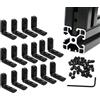 Iverntech 16 pezzi Nero Serie 4040 a forma di L Interno Interno Angolo Connettore Staffa Giunto con Viti Chiave per Profilo di Estrusione in Alluminio Serie 40x40 Slot 8mm