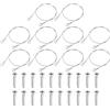 QUARKZMAN 10pz Occhielli per Cavo Lanyard 40cmx1,5mm Cavo in Acciaio Inossidabile 304 con Viti Autofilettanti per Collegare Mobili Appendere Lampade
