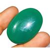 gemsone 76,65 Ct Incredibile pietra preziosa cabochon ovale in onice verde naturale p...