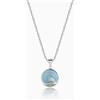 GEMSONE Ciondolo coda di pesce blu scintillante in argento con catena a maglie realiz...
