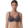 Selene, Reggiseno Contenitivo Donna in Pizzo, con Ferretto e Senza Imbottitura, Collezione Mariluz, Colore Grigio, Taglia 9C