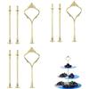 DragonX2 Set Di 3 Aste Per Alzatina, Alzata Dorata A 3 Piani, Per Buffet, Biscotti, Feste, Matrimoni, Decorazioni Per La Casa