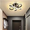 TONGNIDA Plafoniera, 30W Lampada a Sospensione Moderna LED, 3000K Luce a Forma di Fiore Corridoio Camera da Letto Soggiorno Plafoniera (Nero)