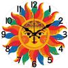 CHGCRAFT Orologio da parete Stile dipinto a mano Modello di sole Sole etnico Orologio non ticchettante 30 cm Orologi decorativi rotondi stampati per la decorazione dell'ufficio domestico