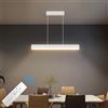 Klighten Led Lampada a Sospensione Da Tavolo Da Pranzo 60cm/20W, Dimmerabile 3000K-6000K Moderna Luce a sospensione Con Telecomando, 150cm Moderna Lineare Regolabile,per Cucina Soggiorno, Bianco