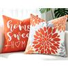 DakTou Federe Cuscini per Divano 45x45 Arancione Decorativo con Motivo Fiore Scritte, 2 Pezzi Copricuscini Quadrato Floreale Decorativi in Corta Peluria, Federa Cuscino Rustico per Salotto Camera Letto