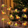 TRIXES Luci Natalizie Decorative a Filo - Babbo Natale su Slitta e Aereo - 3 m Funzionamento a Batterie