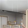 YYUTLUO Lampada A Sospensione A LED In Legno Per Tavolo Da Pranzo, Nera Dimmerabile Con Telecomando, Lampada Sospensione Altezza Regolabile Design Lineare Moderno Lampada Soggiorno Sospesa (100cm)
