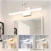 Sytmhoe Bianco Luce Specchio Bagno Led 3000K 6000K 4500K Con Interruttore 12W 48,5CM, Lampada Per Specchiera Bagno Con Pieghevole Staffa Telescopica, Luci Per Quadri Applique Da Parete Camera Da Letto