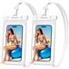 YeaVoic Custodia Impermeabile Smartphone 2 Pezzi, IPX8 Tocco Sensibile Borsa Impermeabile con cordino, Cover Subacquea per iPhone 17 16 15 14 13 12 Pro Max, Samsung, Xiaomi, Fino a 7.0, Bianco