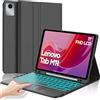 IVEOPPE Cover Tastiera per Lenovo Tab M11 11 Pollici 2024 TB330FU/TB330XU | Keyboard Touchpad 7 Colori Illuminato Magnetico Staccabile Italiano QWERTY, Custodia Tastiera Bluetooth con Portapenna, Nero