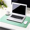 GUBEE PU Cuoio Pad da Scrivania Multifunzionale,Uso Doppio Lato,Impermeabile Antiscivolo Anti-Sporco Tappetino Mouse per Ufficio e Casa,Viaggi (Verde/Azzurro)