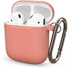 ELLENNE Cover Silicone Slim per Apple AIRPODS 1/2 Custodia Rosa Scuro | COVER SILICONE SLIM COMPATIBILE PER APPLE AIRPODS 1 E 2 CUSTODIA ANTIGRAFFIO + GANCIO (Rosa Scuro)