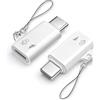 HAUXGOGO Adattatore da USB-C a Lightning per Microfono Wireless a Clip (set da 2), connettore USB-C a presa Lightning per Microfono, Ricarica, Compatibile OTG- Bianco