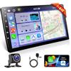 Motorsi DAB+ 4GB RAM + 64GB ROM Motorsi Autoradio 2 Din Carplay con GPS, 9 Doppio din Android Auto Stereo Bluetooth con Schermo, WiFi, Mirror Link, FM/RDS Radio, Schermo Diviso+Telecamera Posteriore