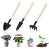 SSIMIDAPT 3 PCS Mini Attrezzi Giardinaggio, Set di Attrezzi da Giardinaggio, Attrezzis Giardinaggios Piccoli, Kit Attrezzis Giardinaggios Manico in Legno, Pala, Vanga, Rastrello per Piante Grasse Piante in Vaso