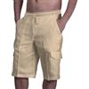 Pantaloncini estivi da uomo con tasche multiple per comfort e leggero twill di cotone elastico in vita casual pantaloncini da lavoro ragazzo calzino, Rosso, 3XL