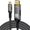 PremiumCord 8K Cavo USB-C a DisplayPort 1.4, USB 3.2 Gen 2, Maschio a Maschio, Risoluzione 8K@60Hz,4K@144Hz, Full HD 1080p, HDcp2.2, Colore Nero, Lunghezza 2m