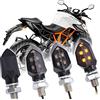 JMTBNO 4pz Mini Frecce Moto LED Indicatori di Direzione per Moto Lampada Luci Omologate Impermeabili Anteriore Posteriore Universale 12V Compatibile con Harley Kawasaki Yamaha Suzuki Honda