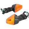 Hlyjoon freccia kle 500 2 pezzi Indicatore di direzione moto LED Indicatori di curva moto Lampada impermeabile ABS Indicatori di direzione Accessori per ZX-6R KLE KLR Z750S 2005 2006(Nero giallo)