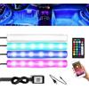 Aolawco 4 luci LED per interni auto, 2 x 1,7 m + 2 luci LED da 1,2 m con controllo APP e telecomando, modalità musica, illuminazione interna USB, accessori interni auto, 5 V [classe energetica G]