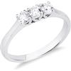 Gioielli di Valenza Anello Trilogy in Oro bianco 18k con Diamanti 0,45 ct