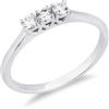 Gioielli di Valenza Anello trilogy lineare in oro bianco 750 con diamanti, 0.21 ct
