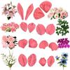 EAHAUCIR Gumpaste - Set di 8 stampi in silicone a forma di fiore, per fondente, foglie, tulipani, orchidee, zucchero, pasta di gomma, decorazione per torte, per rose, gigli, orchidee, tulipani, ibiso, foglia