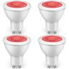 GlowsLand Lampadina LED GU10 5W 500LM Faretto Rosso, lampadine LED non dimmerabile per illuminazione paesaggistica, illuminazione decorativa, illuminazione d'atmosfera (confezione da 4)