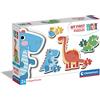 Clementoni - 20834 - Supercolor My First Puzzle - Dinos - 2,3,4,5 Pezzi - Puzzle Sagomato, Puzzle Bambini 2 Anni, Puzzle Cartoni Animati - Made In Italy