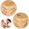 WERIGONI Set di 2 Dadi Cibo in Legno Gioco Appuntamento Notturno, Dadi Decisionali Creativi per Coppie, Regali per Uomini e Donne Compleanno San Valentino