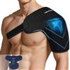 REVIX Grande impacco di ghiaccio per spalla, riutilizzabile in gel per terapia del freddo, fascia per rotatori, tutore per sollievo dal disagio e rilassamento muscolare, facile da indossare e