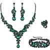 EVER FAITH Set di orecchini a goccia di strass di cristallo nozze fiore albero,