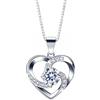 B.Catcher, collana con ciondolo a forma di cuore, da donna, in argento sterling 925, con ciondolo dal nome Liebe ist das Glück, con pietre di zirconia, lunghezza della catenina da 45 cm