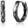 Immobird Orecchini Cerchio Uomo di Nero Piccoli Cerchio Orecchini unisex 20mm per Adatto Per l'uso Quotidiano