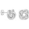 LeCalla Orecchini a lobo in argento Sterling 925 con nodo d'amore, design italiano, leggeri, attorcigliati, a forma di nodo d'amore, da donna, Medio, Argento sterling, Non pietra preziosa