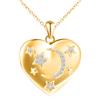VIKILEE Cuore Luna Stella Portafoto Medaglione Collana Argento 925 Ragazze Collana di Foto Personalizzata con Scintillante Zirconi Sognante Ciondolo Portafoto Collane Regali per Fidanzata Moglie Figlia Oro