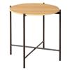 AKTIVE Tavolino Max Home, D40xH40cm, Portata massima 4 kg, Rotondo, Effetto rovere, Struttura in metallo nero, Per il soggiorno, Vassoio estraibile, Camera da letto, Ufficio (18504)