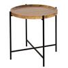 AKTIVE Max Home Tavolino rotondo 41x40 cm, Peso massimo 5 kg, Tavolini, Effetto legno naturale, Gambe in metallo nero, Design moderno, Per soggiorno, camera da letto, corridoio (18497)