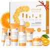 BeauBase Set Regalo per il Viso con Vitamina C - 6 Pezzi per una Pelle Idratata e Luminoso, Set Viaggio per Natale, Compleanni e Feste, con Crema, Tonico, Siero, Detergente e Protezione Solare