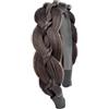 BOBIYA fascia per capelli intrecciati con treccia dentata fascia per capelli con denti larghezza intrecciato fascia per capelli (cioccolato, taglia libera)